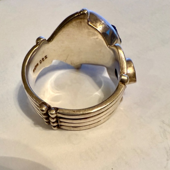 Druzy tanzanite ring adjustable gorgeous estate sterling silver - Picture 14 of 14